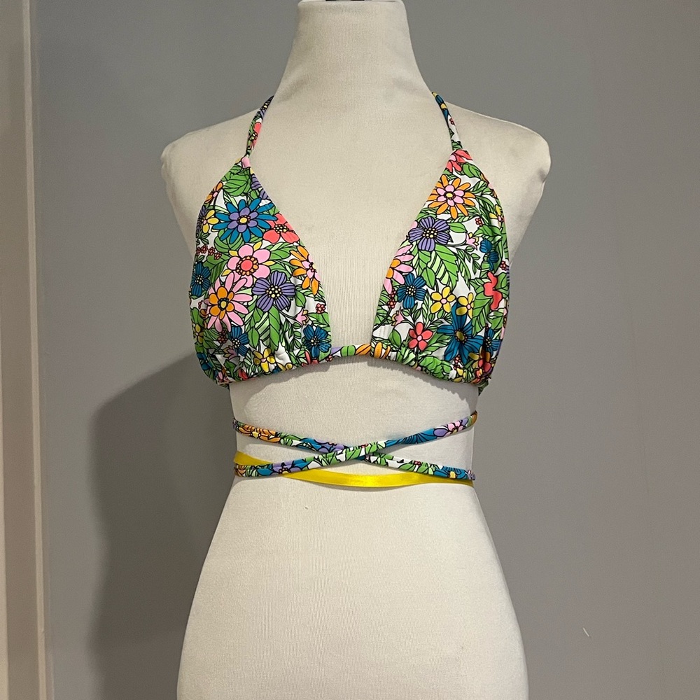 Wild Fable Multicolor Floral Bikini Top